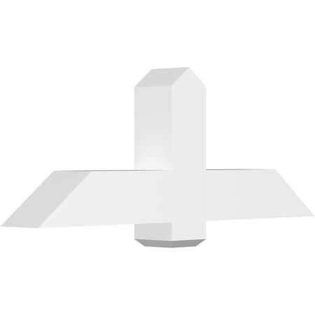 Ekena Millwork Eugene Architectural Grade PVC Gable Bracket, 48"W x 18"H x 6"D x 6"F, 9/12 Pitch GBP048X18X0606EUG00